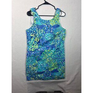 Lilly Pulitzer Sleeveless Tropical Print Dress With Front Zipper Detail -Size 10